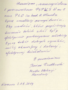 Życzenia od Ministra Edukacji Narodowej Dariusza Piontkowskiego